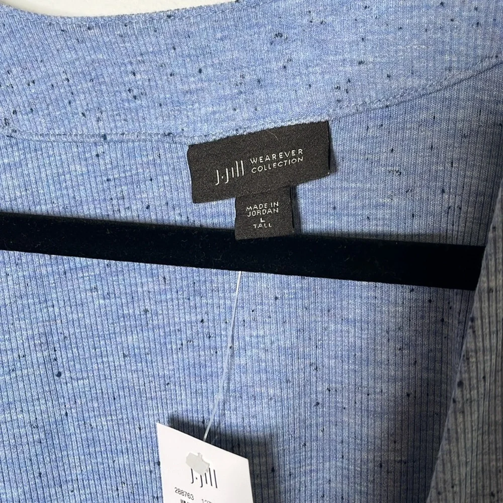 J.Jill Open Knit Speckled Blue Cardigan – NWT Size Large Tall